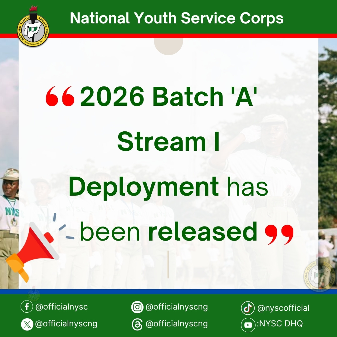 NYSC 2026 Batch A Stream 1 Deployment